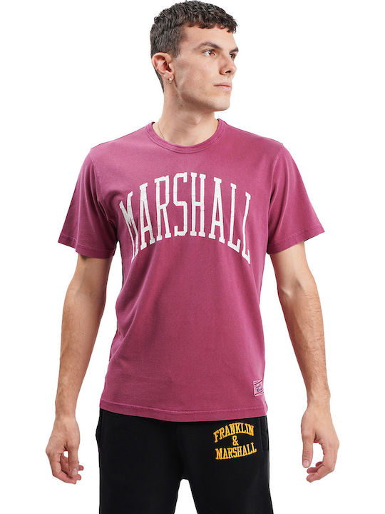 Franklin & Marshall T-shirt Bărbătesc cu Mânecă Scurtă Burgundy