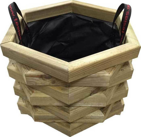 Tesias Planter Dodecagonal with Closed Corners Pot Wooden 42x32cm.