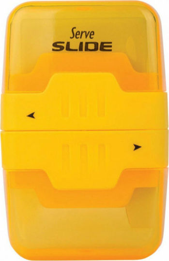 Serve Slide Kunststoff Anspitzer Gelb mit Radiergummi 1Stück