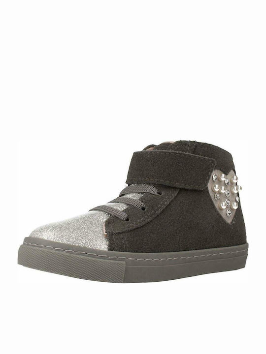 Velten Suede Kinderstiefeletten mit Klettverschluss Gray