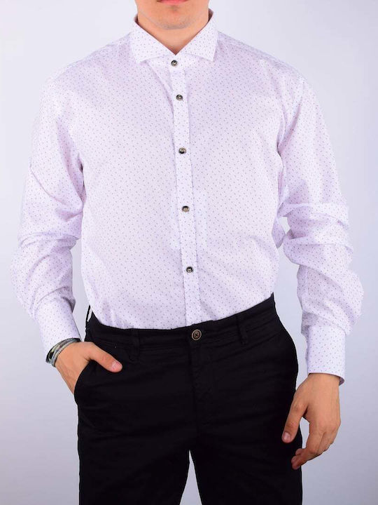 Stefan Fashion Дълъг ръкав Памучен Риза Бял