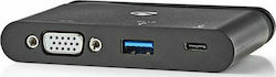 Nedis USB-C Докинг станция с PD (TCARF220BK)