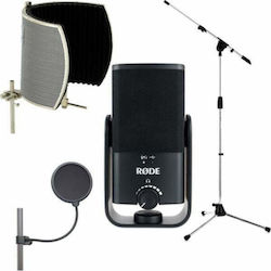 Rode Condenser USB Microphone NT-USB Mini Micscreen Bundle Desktop for Voice