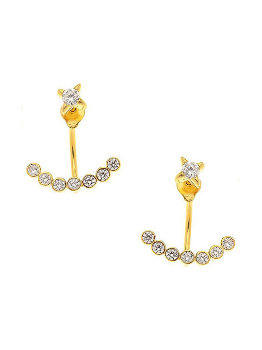 Silver earjackets earrings earjackets gold plated, 50545000