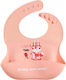 Fiko Little Fox Waterproof Bib Silicone with Button & Pocket Pink for 6 m+
