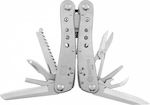 Ganzo Multitool G201 Multitool Silber mit Klinge aus Stahl in Scheide