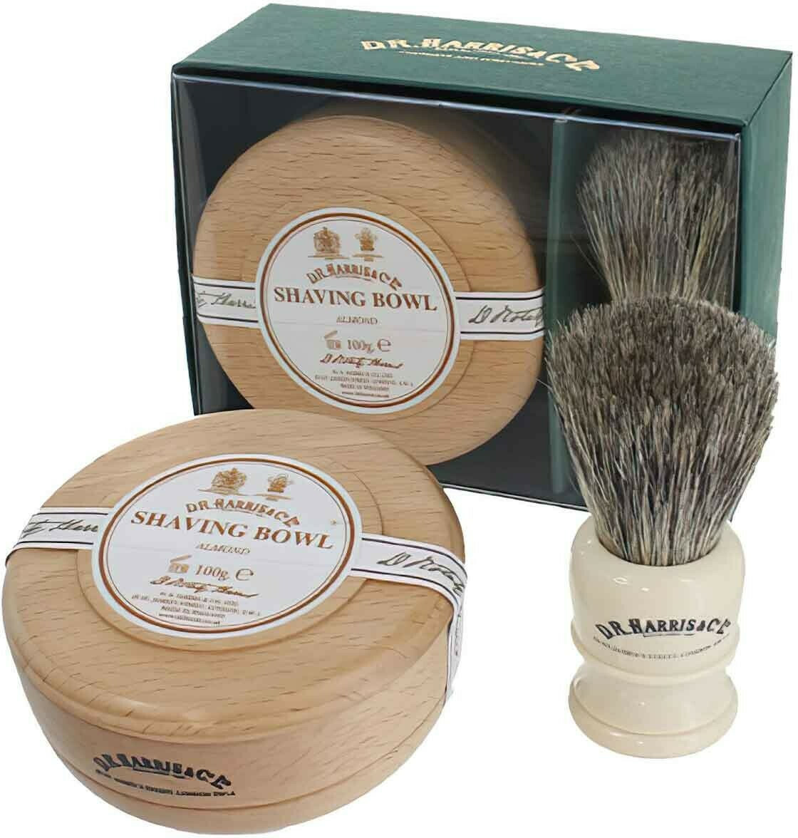 Dr. Harris & Co. Ltd Almond Shaving Beech Bowl & Shaving Brush Skroutz.gr