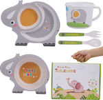 Feeding Set Ελέφαντας made of Bamboo Multicolour 5pcs