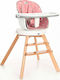 Lorelli Napoli Highchair 3 in 1 & Leatherette Seat Pink