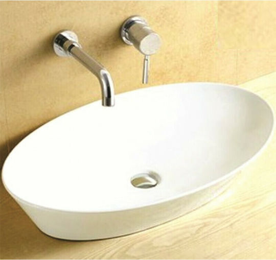 Inter Ceramic ICB 876 Deasupra Blatului Chiuvetă Porțelan 61x37.5cm Alb