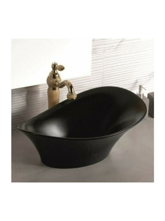 Inter Ceramic ICB 877B Επικαθήμενος Νιπτήρας Πορσελάνης 55x32.5x22cm Μαύρος