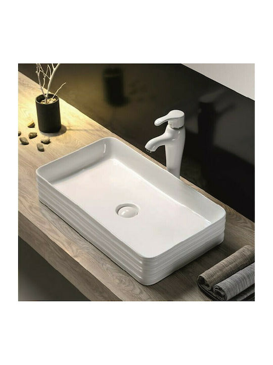 Inter Ceramic ICB 881 Επικαθήμενος Νιπτήρας Πορσελάνης 67.5x38x11cm Λευκός