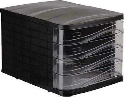 Ark Plastic Desktop Drawer 4 Number of Spit 29x36x24cm Black