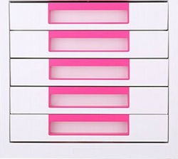 Deli Plastic Desktop Drawer 5 Number of Spit 26x34x27.5cm Pink 231.