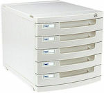 Next Plastic Desktop Drawer 5 Positions with Lock 29.5x39.5x31.5cm White