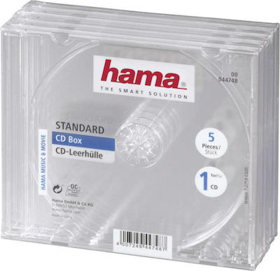 HAMA CD Box pentru 1 Disc în Culoare Transparentă 5buc