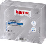 HAMA CD-Box für 2 Disks in Transparenter Farbe 5Stück