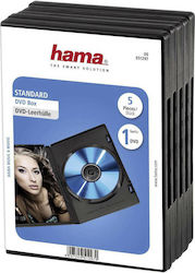 HAMA DVD Box για 1 Δίσκο σε Μαύρο Χρώμα 5τμχ