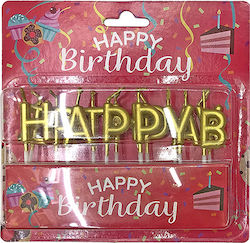 HOMie Geburtstagskerze Alles Gute zum Geburtstag in Gold Farbe 13Stück