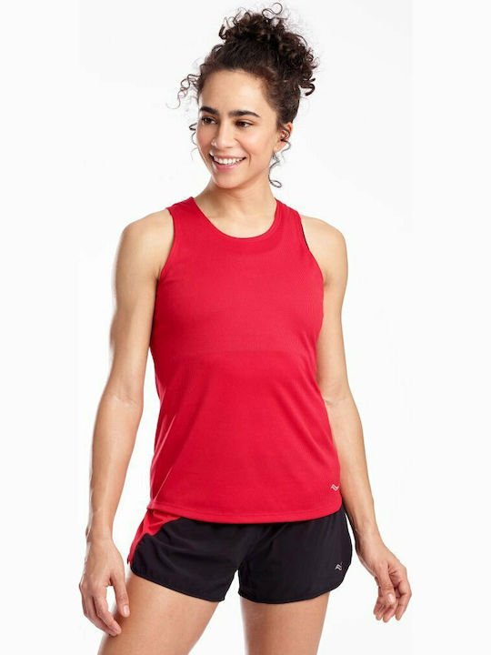 Saucony Stopwatch Feminină Sportivă Bluză Fără mâneci Roșie