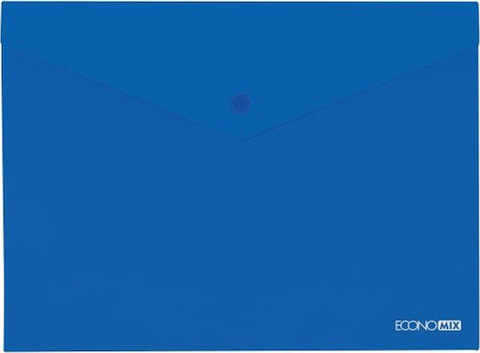 Optima Φάκελος Διαφανής με Κουμπί για Χαρτί A5 Μπλε Economix