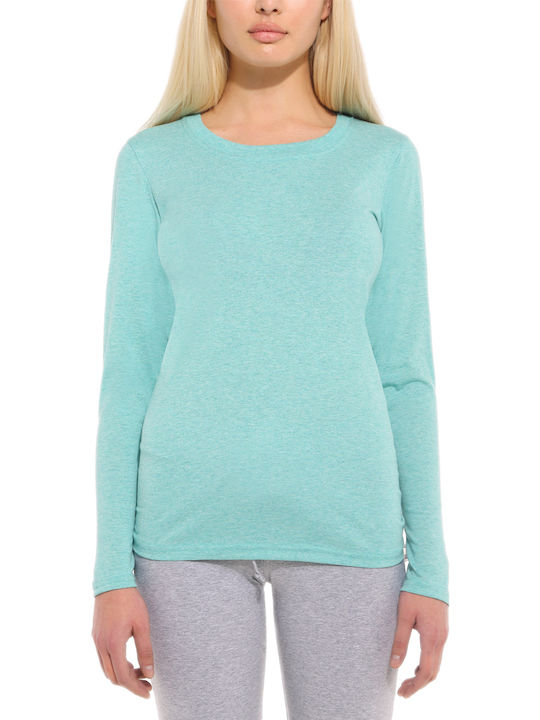 Bodymove Women's Long Sleeve Blouse Turquoise 877-4