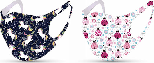 Tili Fashion Face Mask Παιδική Μονόκεροι - Πασχαλίτσες 2τμχ