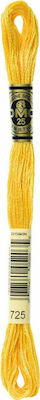 DMC Thread Embroidery Μουλινέ 117 Cotton in Yellow color 8m Topaz