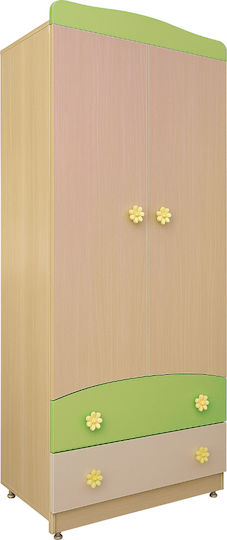 Ușă Dublă Dulap Cu 2 Sertare Fag Verde 92x54x190cm