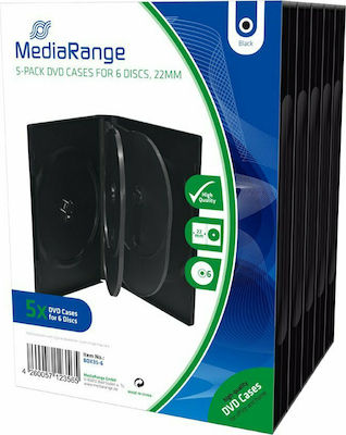 MediaRange DVD-Box für 6 Disks in Schwarz Farbe BOX35-6 5Stück