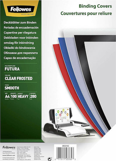 Fellowes Заглавна страница Книговезничество 100 A4 Футура Мат Корици за Книги