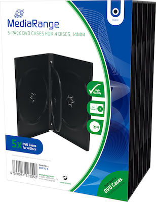 MediaRange DVD Box with 4 Trays Black 5pcs