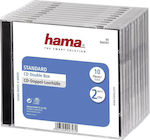 HAMA CD Box Θήκες CD Διπλές 10 τμχ για 2 Δίσκους με Διάφανη Πρόσοψη σε Μαύρο Χρώμα 10τμχ