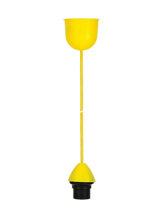 VK Lighting VK/V71E27/Y Κλασικό Κρεμαστό Φωτιστικό Μονόφωτο με Ντουί E27 σε Κίτρινο Χρώμα