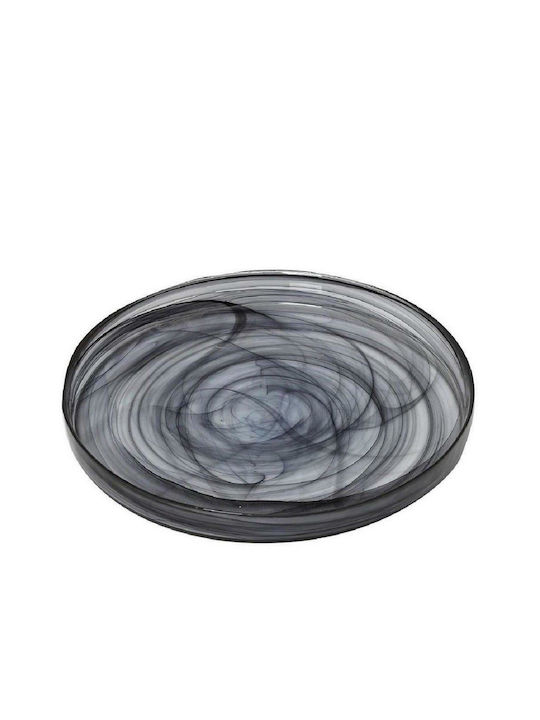 Espiel Atlas Alabaster Plate Desert Glass Black with Diameter 21cm