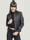 Women's Short Bomber Jacket for Winter Black