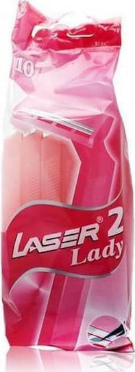 Laser Lady Twin Blade Razors Ξυραφάκια Σώματος μιας Χρήσης με 2 Λεπίδες 10τμχ