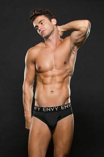 Envy Menswear Low-Rise Elastic Brief Black