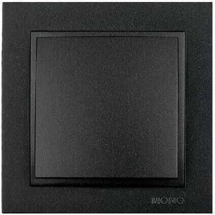 Mono Electric Despina Metallic Recessed Wall Switch Lighting One-Way with Frame Black