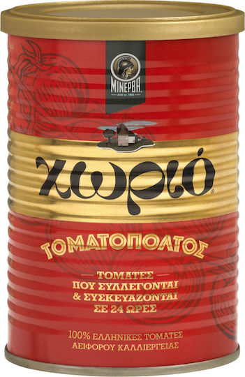 Μινέρβα Χωριό Τοματοπολτός Διπλής Συμπύκνωσης Πελτές 410gr