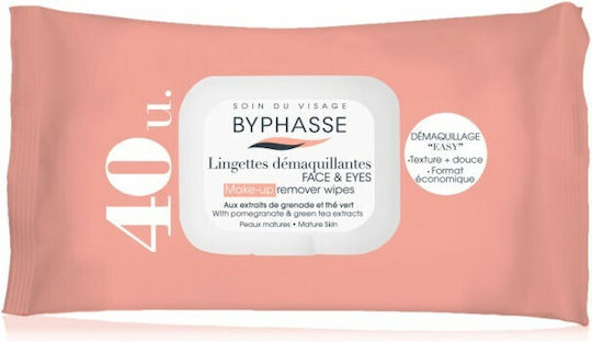 Byphasse Face And Eyes Кърпички Премахване на грим Лице 40бр