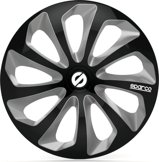 Sparco Σετ Τάσια Αυτοκινήτου Sicilia Pro 4τμχ 13" Μαύρο/Ασημί
