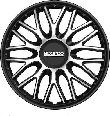 Sparco Set Capace Roți Auto Roma 4buc 15" Argint/Negru