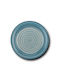 Nava Lines Faded Blue Plate Desert Ceramic Green with Diameter 19.5cm