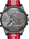 Diesel Mr. Daddy 2.0 Herrenuhr 57mm Chronograph Batterie mit Rot Stoffarmband