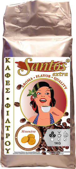 Santos Extra Καφές Φίλτρου Μπισκότο Cookies Αλεσμένος 1kg