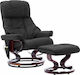 vidaXL Relax Massage Sessel mit Fußhocker aus Künstliches Leder Grau 81x88x109cm