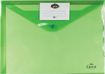 Luna Φάκελος Διαφανής με Κουμπί για Χαρτί A4 Πράσινο