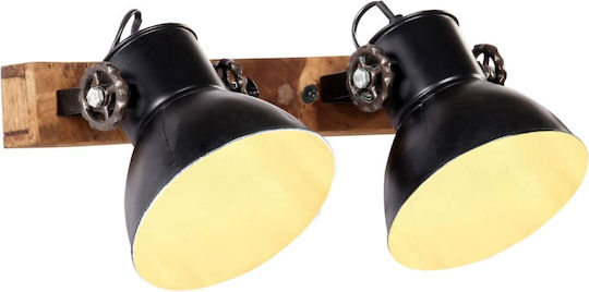vidaXL Industrial Wall Lamp with E27 Socket Black 45x25cm
