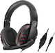 GM-002 Over Ear Gaming Headset with Connection 3.5mm Black/Red